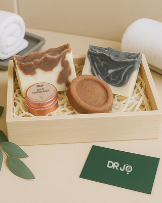 Dr Jo Bespoke Gift Box with handmade soaps and balm