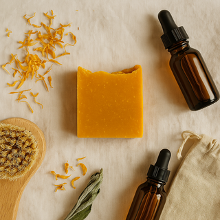 Gentle soap with calendula and patchouli essential oil