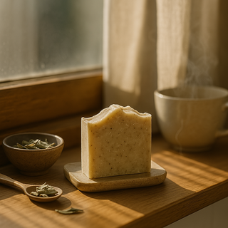Herbal sage soap bar for calming and relaxation