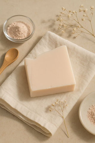 Creamy calamine soap bar for dry and irritated skin