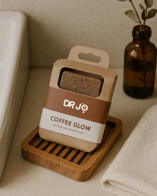 Natural coffee soap with roasted beans for gentle exfoliation