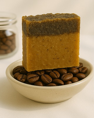 Handmade coffee soap bar for smooth and radiant skin