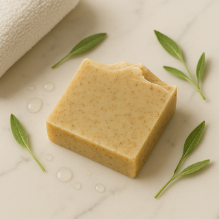 Natural sage essential oil soap for daily cleansing