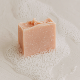 Pink clay rose soap bar for gentle exfoliation