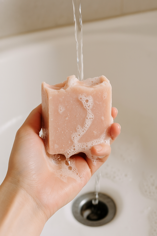 Rose soap creating creamy lather for soft smooth skin