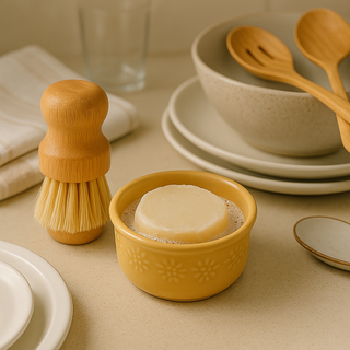 Dr Jo No Nasties eco-friendly dish wash set with bamboo brush