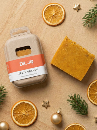 DR JO Zesty Orange handmade citrus soap in eco friendly packaging