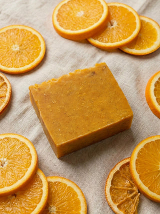 Zesty Orange handmade cold process soap with orange and lime essential oils